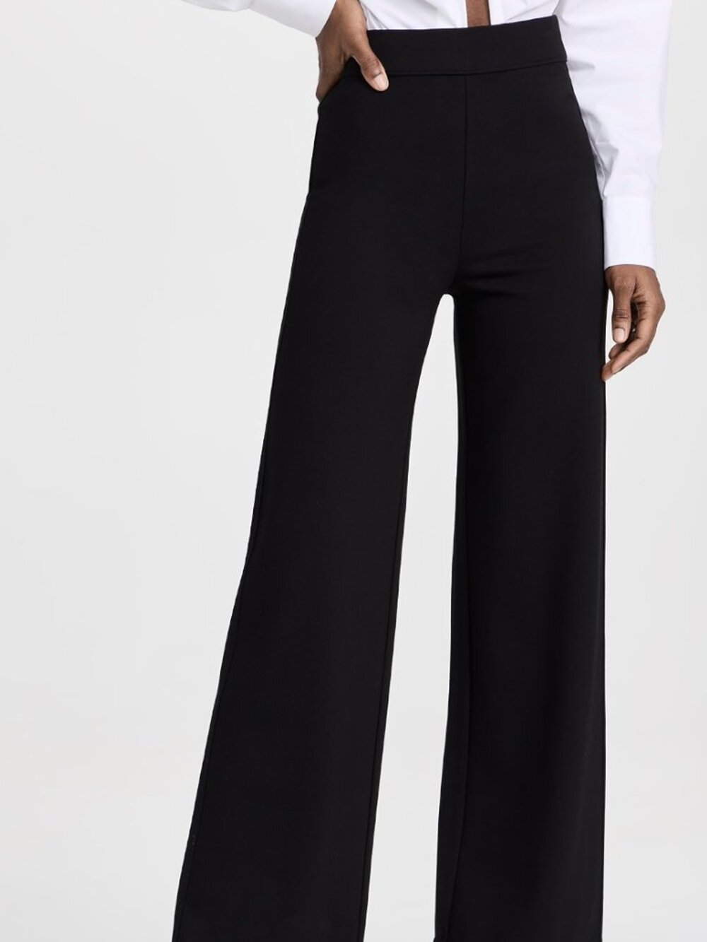 rag & bone Irina Pull-On Wide Leg Ponte Pants Black S